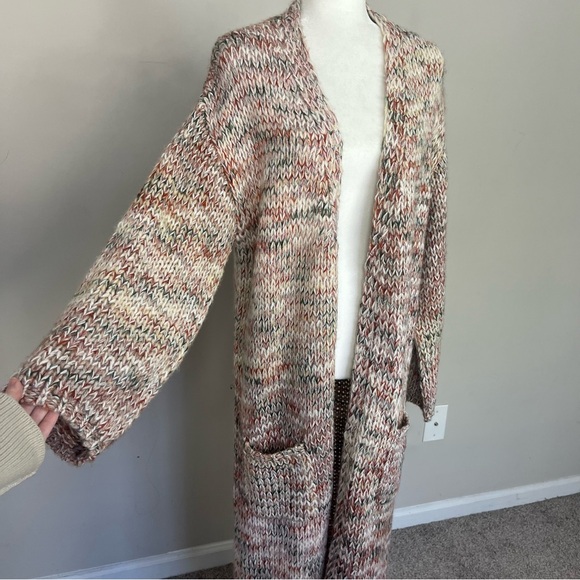 NWT BY ANTHROPOLOGIE SHINE KNIT OPEN FRONT LONG DUSTER CARDIGAN SWEATER ONE SIZE - Picture 9 of 16